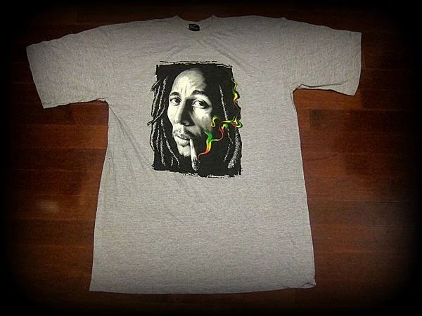 BOB MARLEY- UP CLOSE #2 Two Sided Printed -T- Shirt